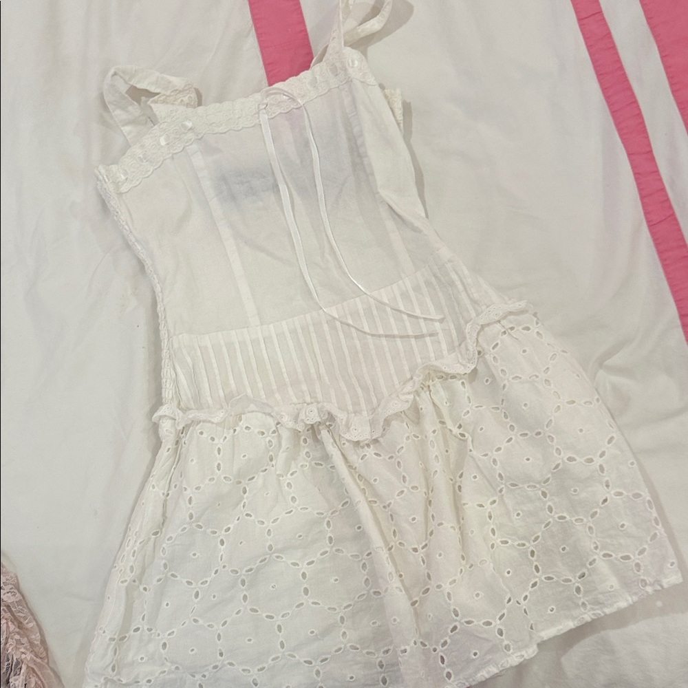 Katie J NYC White Lace Kids Formal Dress